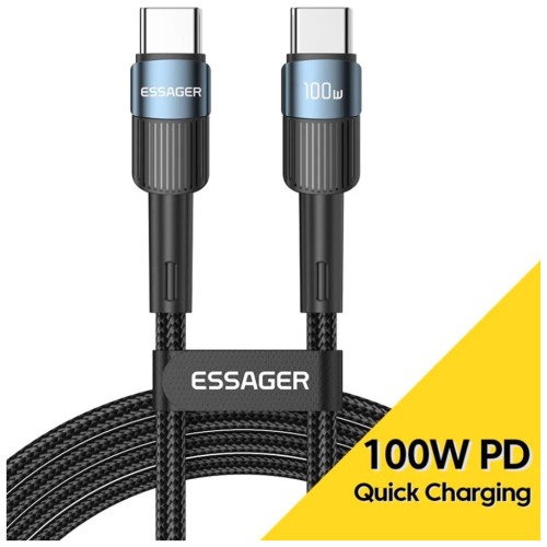 Дата кабель USB-C to USB-C 1.0m 100W blue Essager (EXCTT1-XC03) – Essager