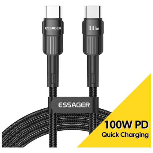 Дата кабель USB-C to USB-C 3.0m 100W black Essager (EXCTT1-XCC01) – Essager
