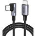 Дата кабель USB-C to USB-C 0.5m 3A 60W 90° corner US255 black/gray Ugreen (50122) – UGREEN