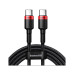 Дата кабель USB-C to USB-C 2.0m PD2.0 100W (20V/5A) red+black Baseus (CATKLF-AL91) – Baseus