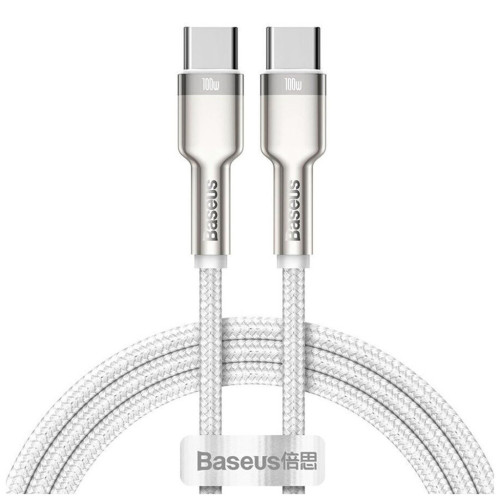 Дата кабель USB-C to USB-C 1.0m 100W metal white Baseus (CATJK-C02) – Baseus