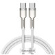 Дата кабель USB-C to USB-C 1.0m 100W metal white Baseus (CATJK-C02)