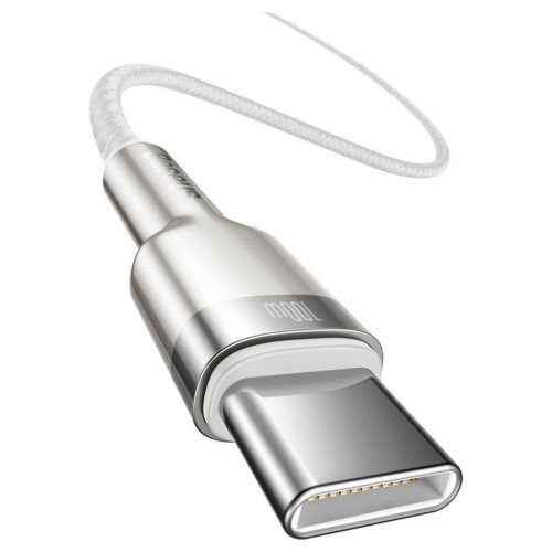 Дата кабель USB-C to USB-C 1.0m 100W metal white Baseus (CATJK-C02) – Baseus (вид 1)