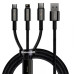 Дата кабель USB 2.0 AM to Lightning + Micro 5P + Type-C 1.5m 3.5A black Baseus (CAMLTWJ-01) – Baseus