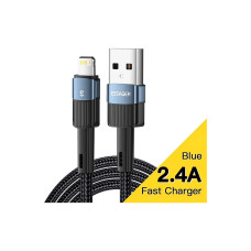 Дата кабель USB 2.0 AM to Lightning 2.0m 2.4A blue Essager (EXCL-XCA03)