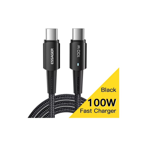 Дата кабель USB-C to USB-C 0.5m 100W black Essager (EXCTT1-CGB01) – Essager (вид 1)