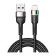 Дата кабель USB 2.0 AM to Lightning 2.0m 2.4A LED black Essager (EXCL-XCDA01)