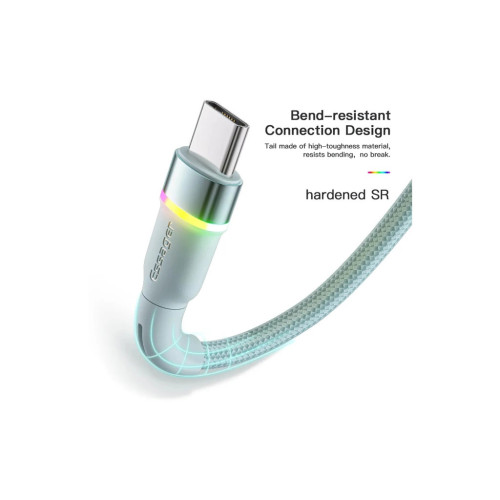 Дата кабель USB 2.0 AM to USB-C 1.0m 3A LED blue Essager (EXCT-XCD03) – Essager (вид 2)