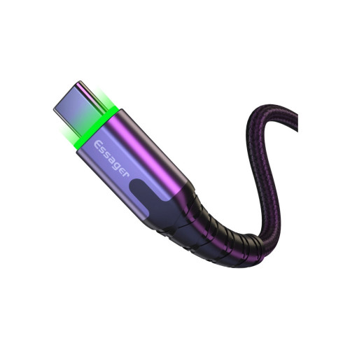 Дата кабель USB 2.0 AM to USB-C 2.0m 3A LED black Essager (EXCT-XGA0G) – Essager (вид 1)