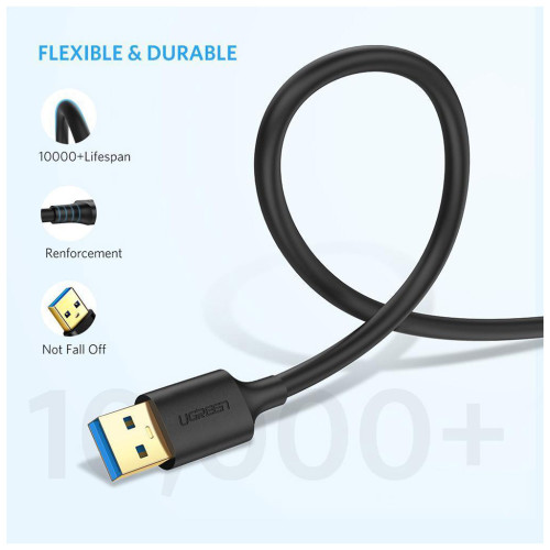 Дата кабель USB 3.0 AM/AM 0.5m US128 black Ugreen (10369) – UGREEN (вид 2)