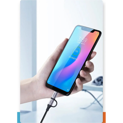 Дата кабель USB 2.0 AM to USB-C + Micro 5P 1.0m 3A US177 black Ugreen (30875) – UGREEN (вид 2)