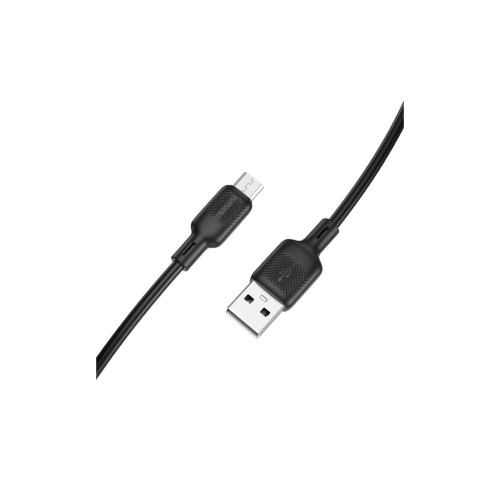 Дата кабель USB 2.0 AM to Micro 5P 1.0m silicone black BOROFONE (6941991115417) – BOROFONE