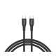 Дата кабель USB-C to USB-C 1.0m CC60SC10 60W Silicon Black Canyon (CNS-CC60SC10B)