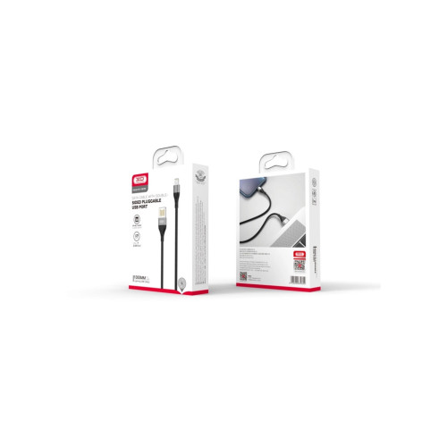 Дата кабель USB 2.0 AM to Lightning 1.0m 2.4A double-sided NB188 gray XO (6920680879694) – XO (вид 1)