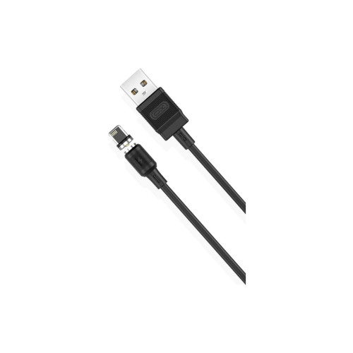 Дата кабель USB 2.0 AM to Lightning 1.0m 2.1A magnetic NB187 black XO (6920680879632) – XO