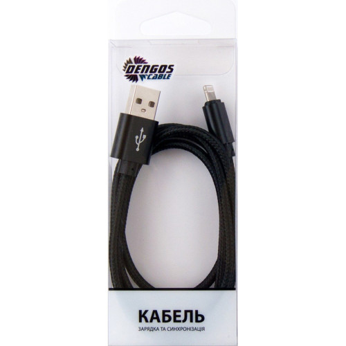 Дата кабель USB 2.0 AM to Lightning 1.0m black Dengos (NTK-L-MT-BLACK) – DENGOS (вид 2)