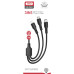 Дата кабель USB 2.0 AM to Lightning + Micro 5P + USB-C 3A black XO (CB-23U3-BK) – XO (вид 1)