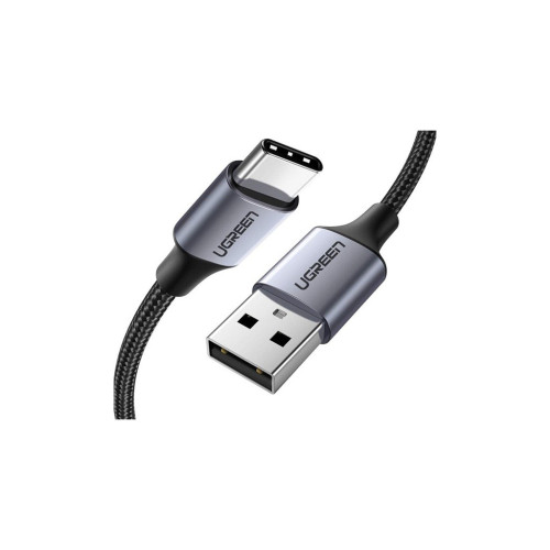 Дата кабель USB 2.0 AM to USB-C 1.5m US288 Aluminum Braid (Black) Ugreen (60127) – UGREEN