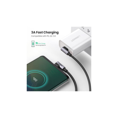 Дата кабель USB-C to USB-C 2.0m 3A 60W US323 90-degree Black Ugreen (70531) – UGREEN (вид 2)