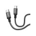 Дата кабель USB-C to USB-C 1.0m 60W nylon X14 black HOCO (6931474752215) – HOCO (вид 1)