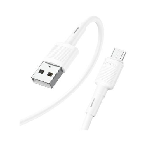 Дата кабель USB 2.0 AM to Micro 5P 1.0m 2.4A PVC X83 white HOCO (6931474770899) – HOCO