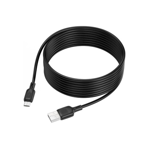 Дата кабель USB 2.0 AM to Micro 5P 3.0m Lenny silicone BX113 black BOROFONE (6941991115547) – BOROFONE