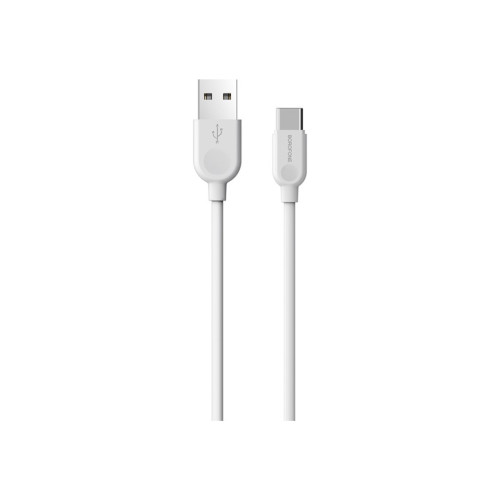 Дата кабель USB 2.0 AM to USB-C 1.0m 2.4A PVC BX14 white BOROFONE (6957531089995) – BOROFONE