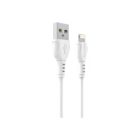 Дата кабель USB 2.0 AM to Lightning 1.0m 2.4A PVC BX51 white BOROFONE (6931474743909)