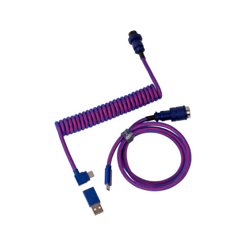Дата кабель USB 2.0 AM to USB-C 1.08m Premium Coiled Aviator Angled purple Keychron (CAB3_KEYCHRON) – Keychron