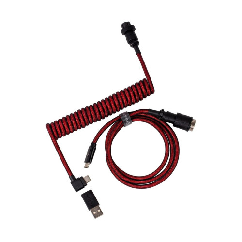 Дата кабель USB 2.0 AM to USB-C 1.08m Premium Coiled Aviator Angled red Keychron (CAB4_KEYCHRON) – Keychron