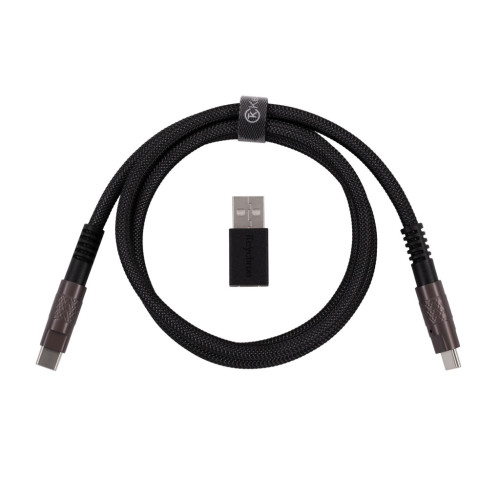 Дата кабель USB-C + USB A to USB-C 1.0m Double-Sleeved Geek black Keychron (CAB21_KEYCHRON) – Keychron