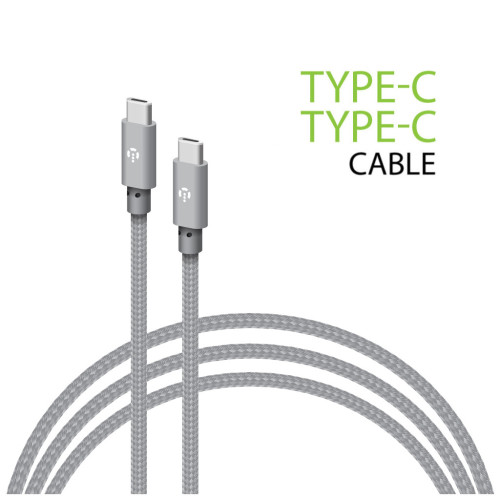 Дата кабель USB-C to USB-C 1.0m CBGNYTT1 60W Grey Intaleo (1283126559501) – Intaleo