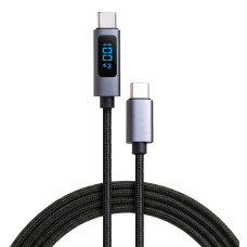 Дата кабель USB-C to USB-C 2.0m 100W LCD Display Nylon Black Vinga (VYDCCC22100D)