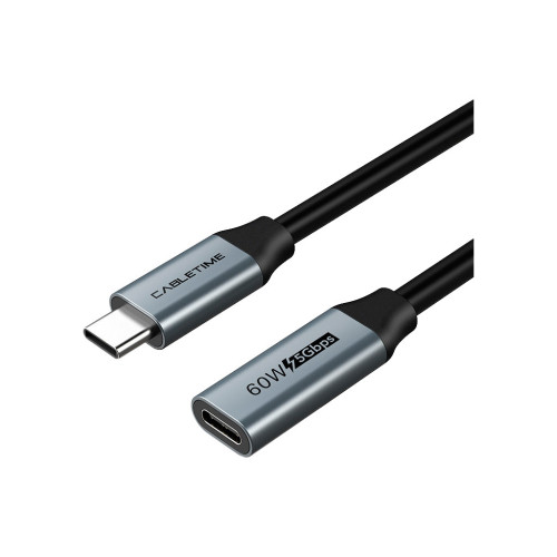 Дата кабель USB-C M to USB-C F 0.5m 5Gbps 60W 4K60Hz Cabletime (CA913664) – Cabletime