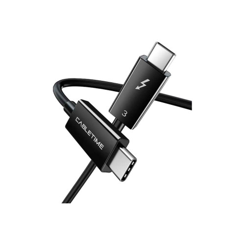 Дата кабель USB-C to USB-C 0.5m Thunderbolt 3 100W (20V/5A) 5K60Hz Cabletime (CA915392) – Cabletime