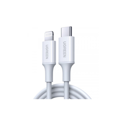 Дата кабель USB-C to Lightning 1.0m 3A US171 white Ugreen (10493) – UGREEN