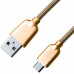 Дата кабель USB 2.0 AM to Micro 5P 1.0m 1.5A, Gold Grand-X (MM02G) – Grand-X