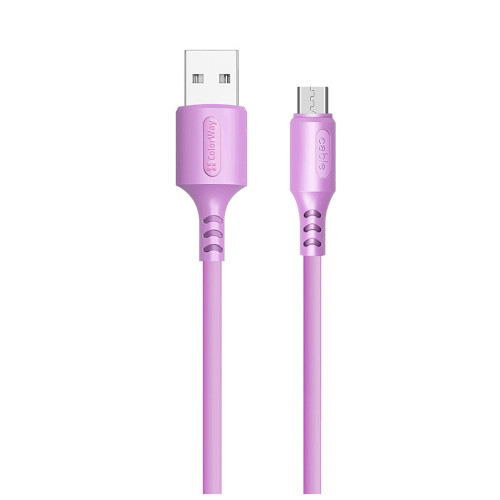 Дата кабель USB 2.0 AM to Micro 5P 1.0m soft silicone violet ColorWay (CW-CBUM044-PU) – ColorWay