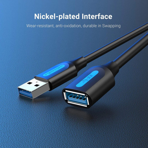 Дата кабель USB 2.0 AM/AF 1.5m black Vention (CBIBG) – Vention (вид 2)