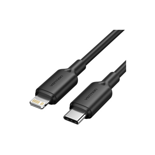 Дата кабель USB-C to Lightning 1.0m 3A black Vention (LAKBF) – Vention
