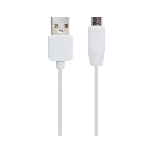 Дата кабель USB 2.0 AM to Micro 5P 1.0m 2.4A PVC X1 white HOCO (6957531032038) – HOCO