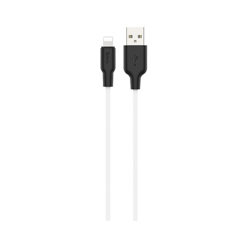 Дата кабель USB 2.0 AM to Lightning 2.0m 2.4A silicone X21 black+white HOCO (6931474713780) – HOCO