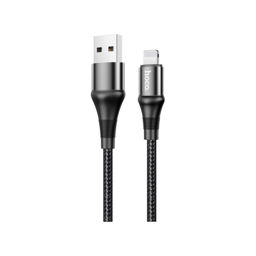 Дата кабель USB 2.0 AM to Lightning 1.0m 2.4A nylon X50 black HOCO (6931474734198) – HOCO