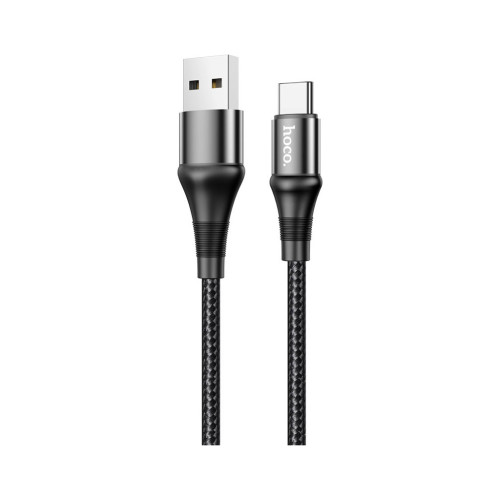 Дата кабель USB 2.0 AM to USB-C 1.0m 3A nylon X50 black HOCO (6931474734235) – HOCO