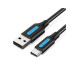Дата кабель USB 2.0 AM to USB-C 1.0m 3A black Vention (COKBF) – Vention