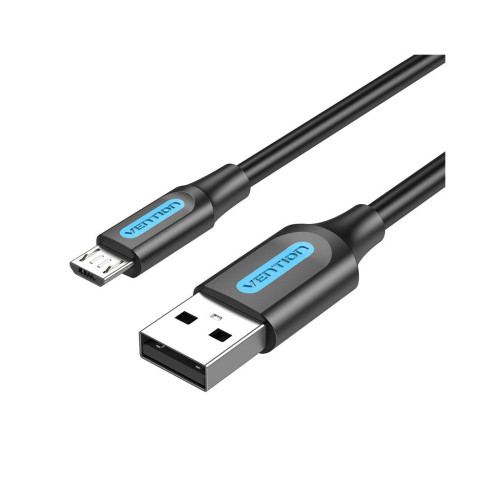 Дата кабель USB 2.0 AM to Micro 5P 1.0m 3A black Vention (COLBF) – Vention