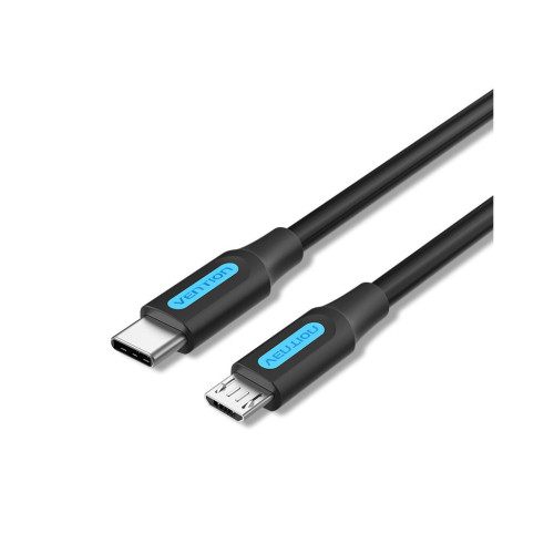 Дата кабель USB-C to Micro 5P 1.0m 2A black Vention (COVBF) – Vention
