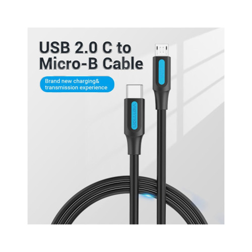 Дата кабель USB-C to Micro 5P 1.0m 2A black Vention (COVBF) – Vention (вид 1)