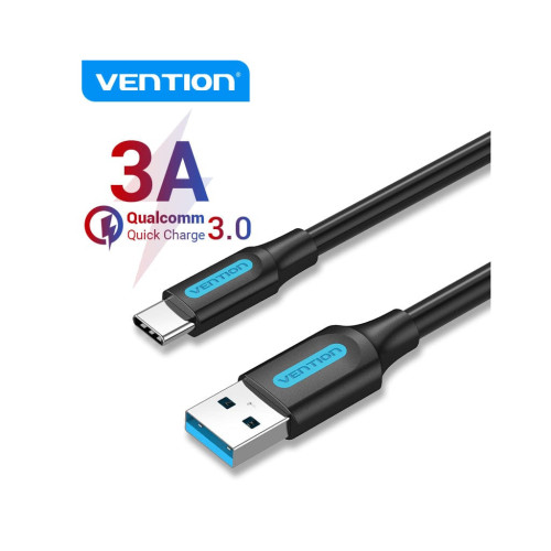 Дата кабель USB 3.0 AM to USB-C 1.5m black Vention (COZBG) – Vention (вид 2)