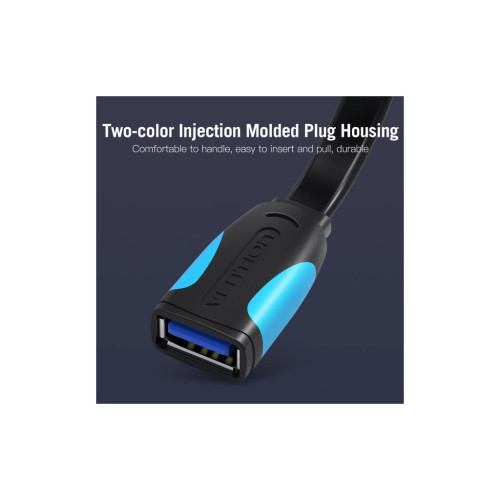 Дата кабель USB 3.0 AM/AF 2.0m flat black Vention (VAS-A13-B200) – Vention (вид 2)